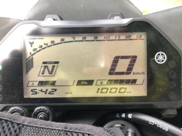 MT-03ABSが総走行距離1000kmを越えて初回点検